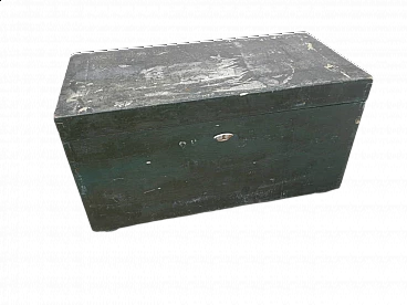Baule in legno con rivestimento in acciaio, anni '40