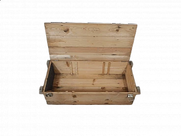 Chest in wooden with rope handles, 1980s