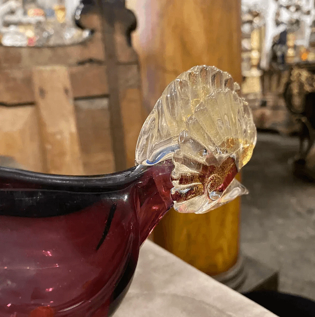 Scultura a forma di uccello in vetro di Murano nello stile di Barovier, anni '70 7