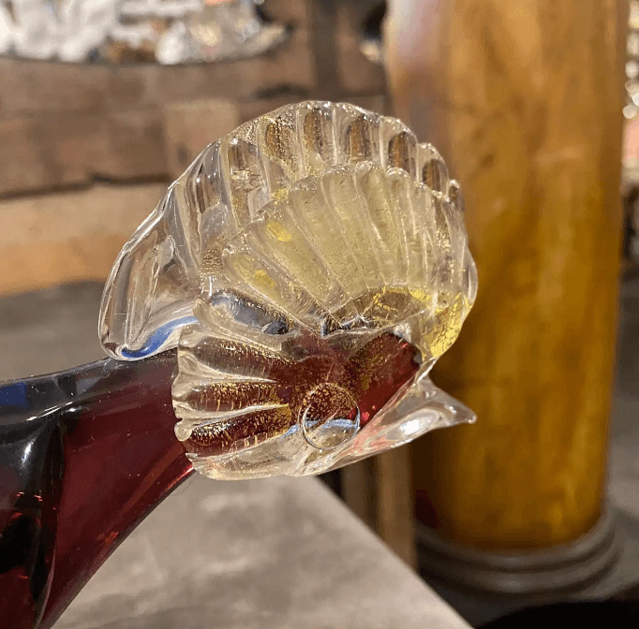 Scultura a forma di uccello in vetro di Murano nello stile di Barovier, anni '70 8