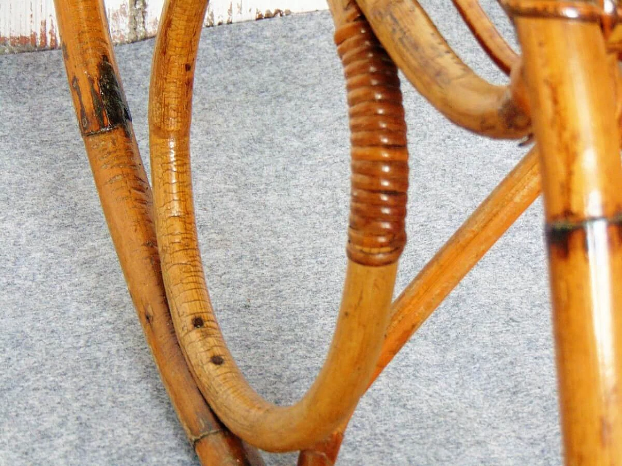 Bamboo and wicker rocking chair, 1970s 7