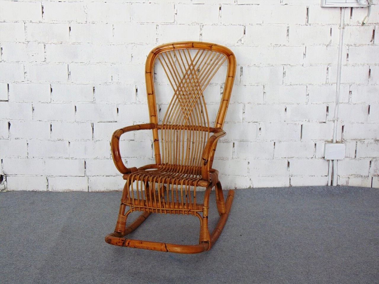 Armchair in bamboo and wicker, 1970s 2