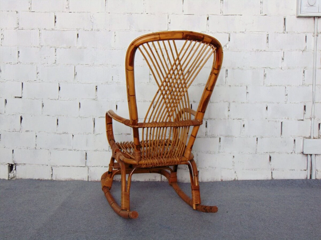 Armchair in bamboo and wicker, 1970s 5