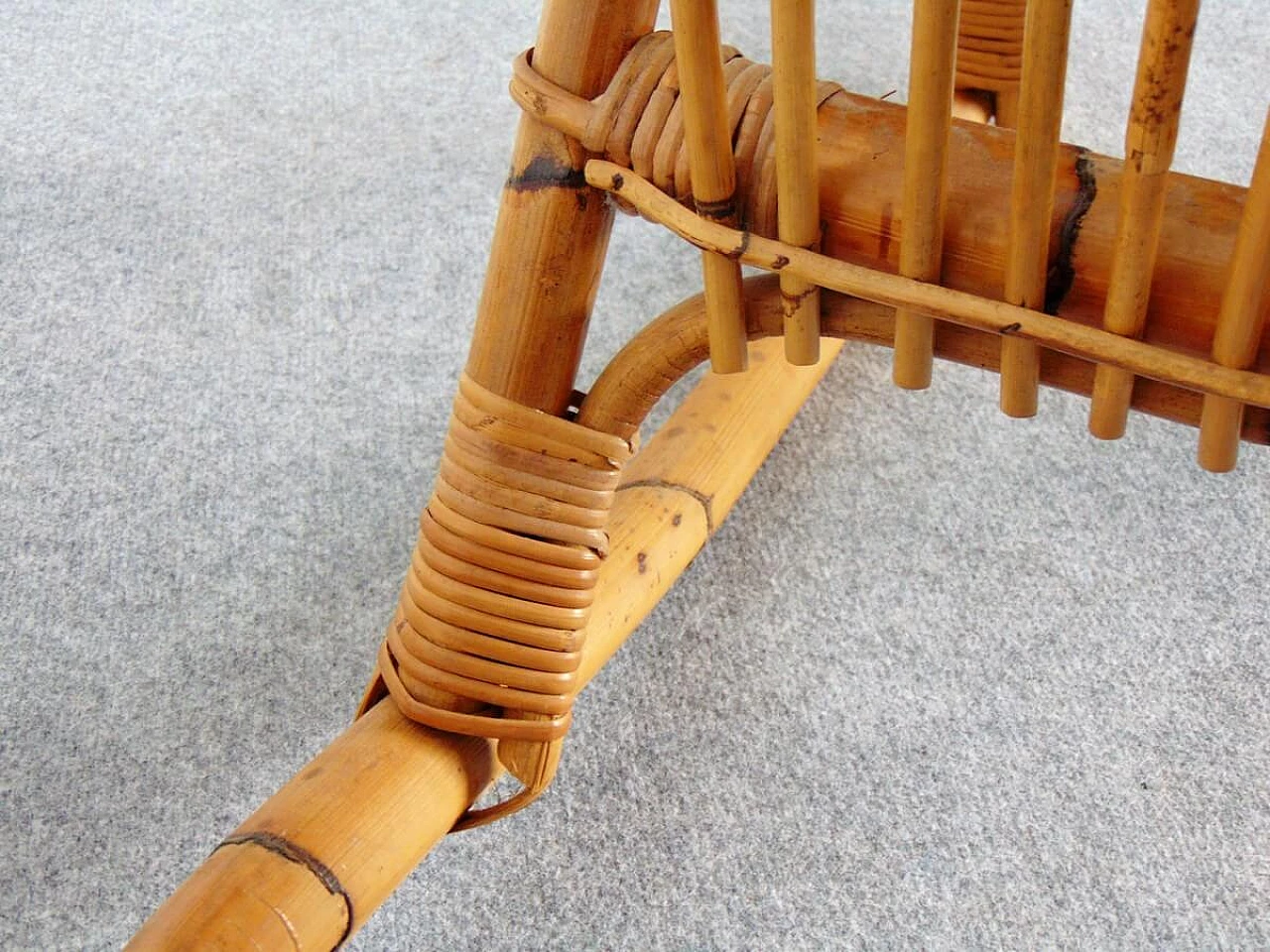 Poltrona in bambù e midollino, anni '70 10
