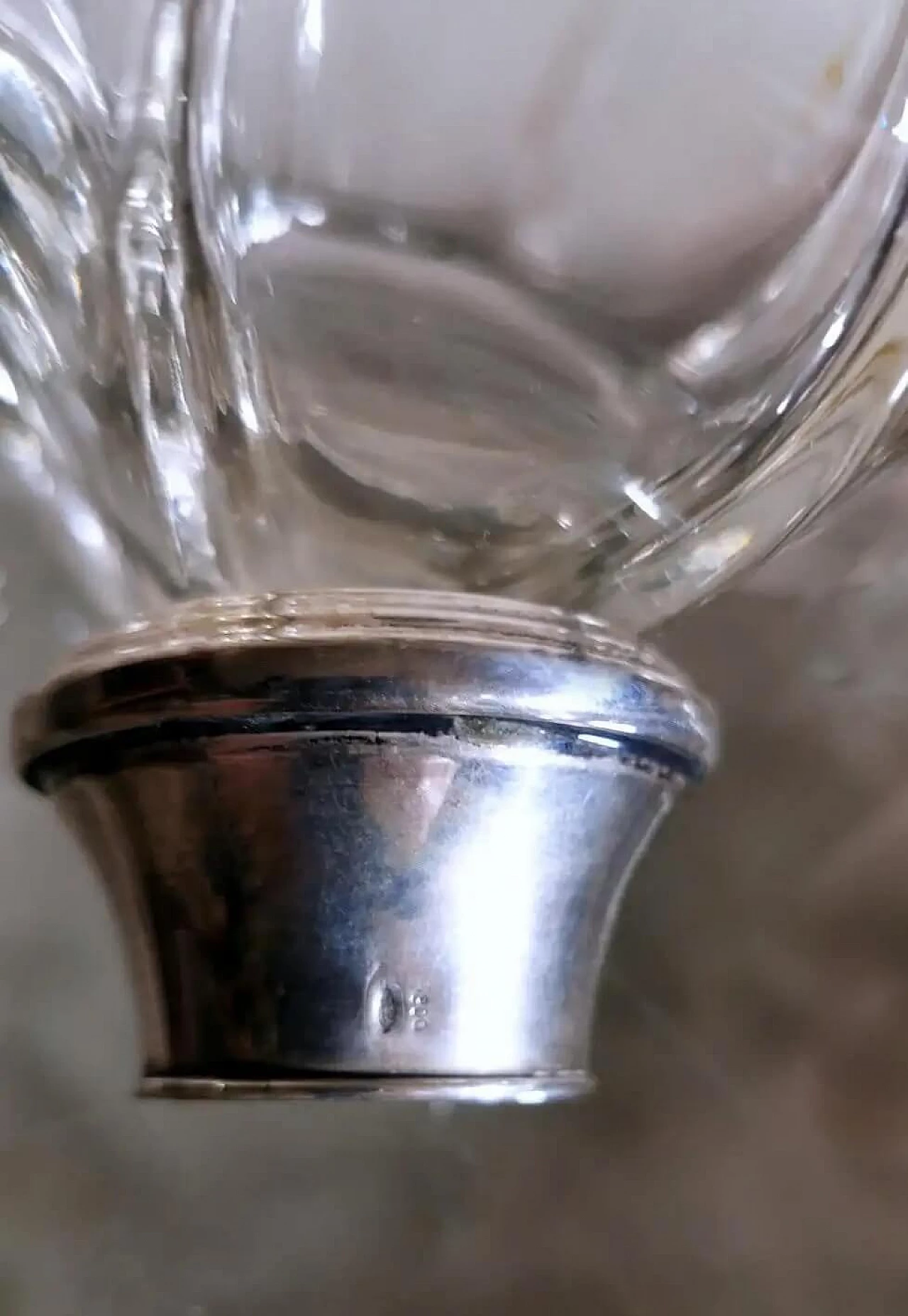 Coppia di flaconi da toilette in cristallo e coperchio in argento Art Déco, anni '30 15