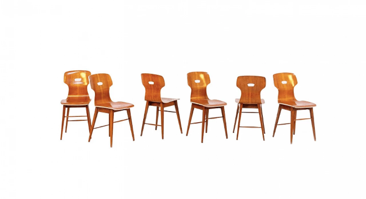 6 Chairs in bentwood from  Scuola Torinese, 1960s 1