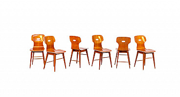 6 Chairs in bentwood from  Scuola Torinese, 1960s