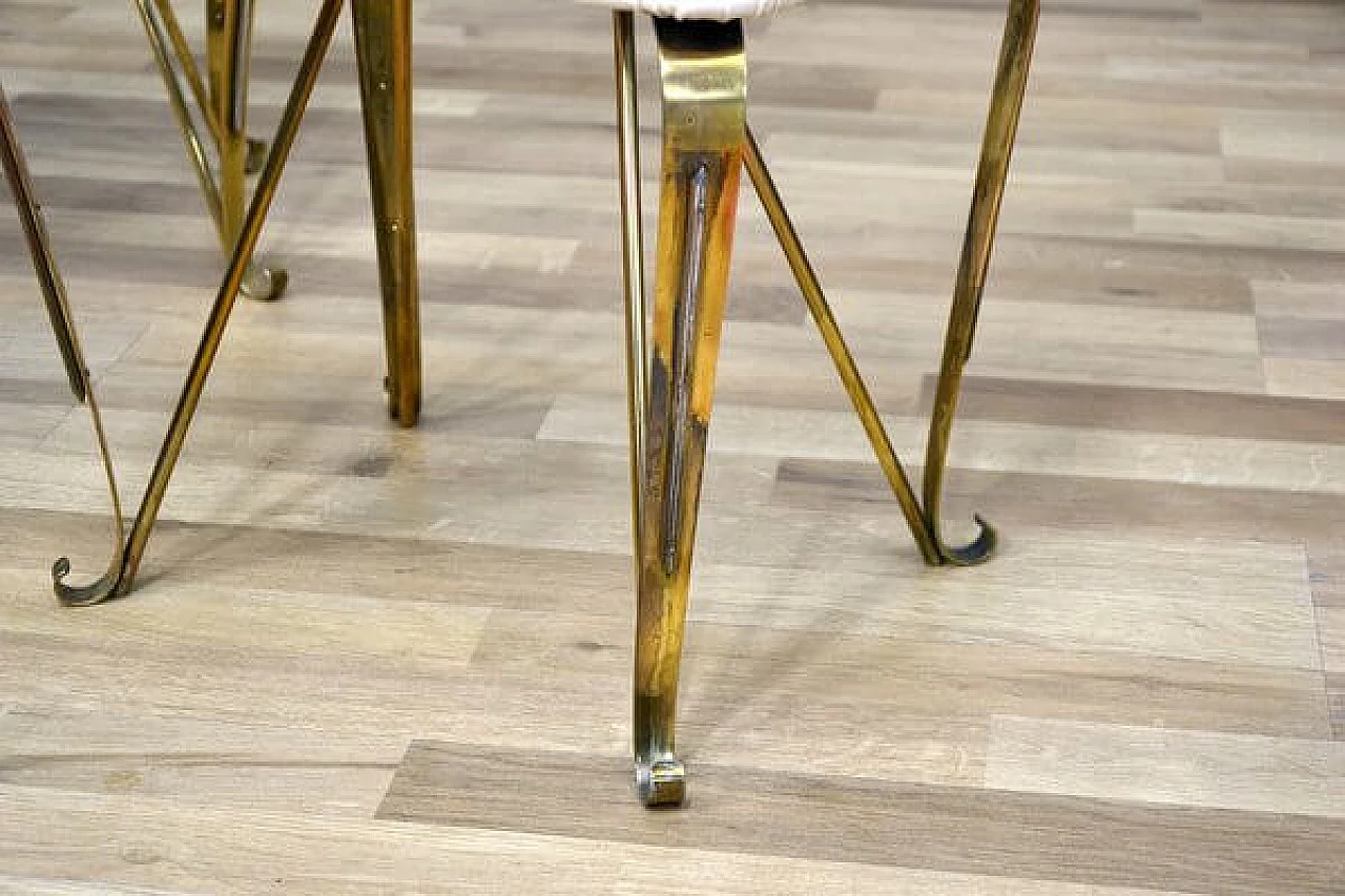 Pair of stools in brass and eco leather stools by Pier Luigi Colli, 1940s 6