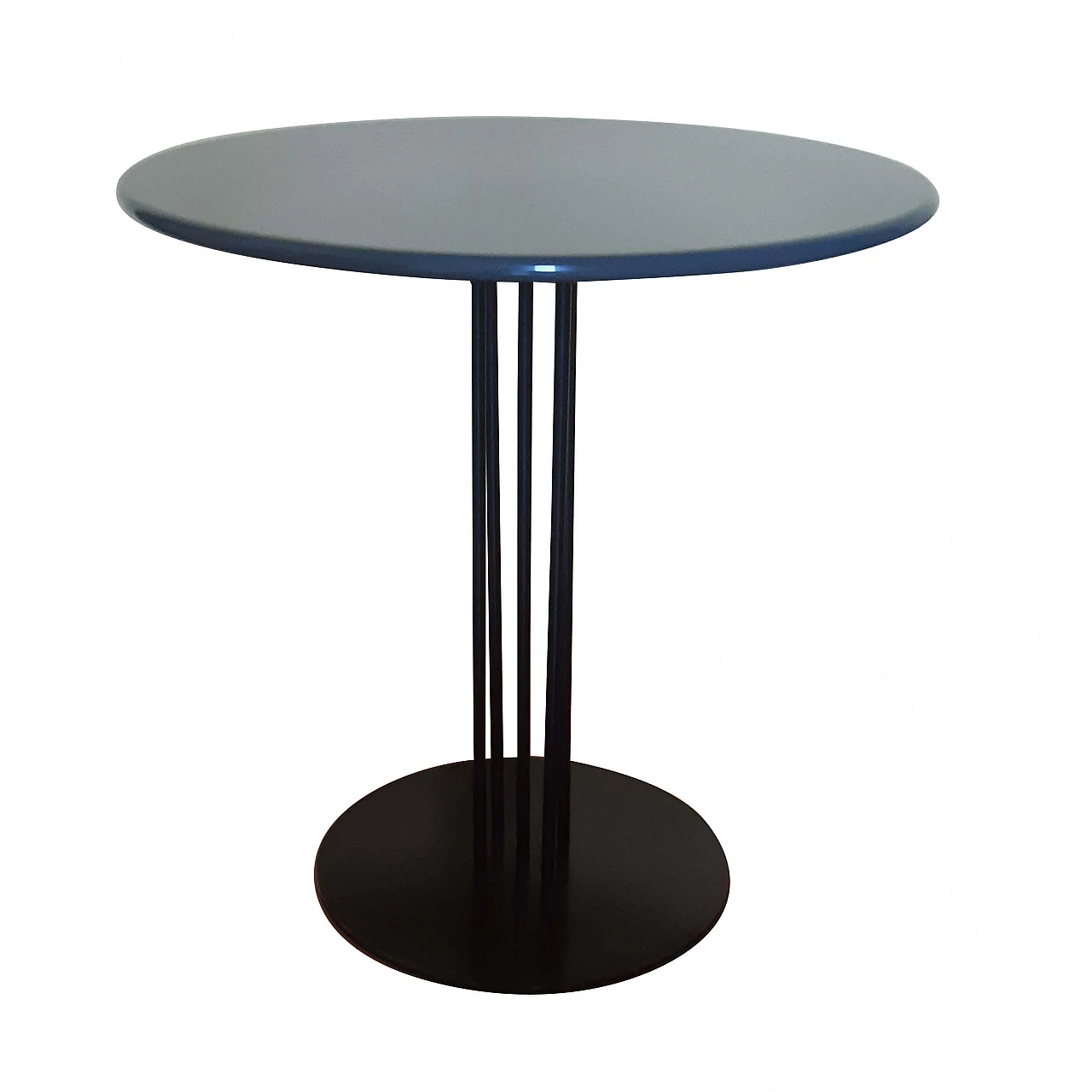 Tavolino rotondo da salotto in legno e acciaio 7