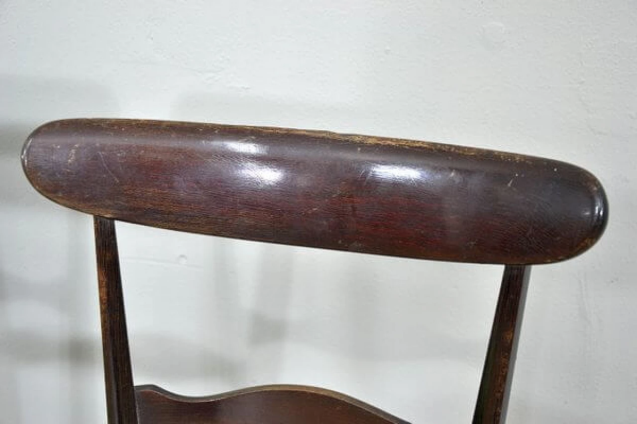 4 Campanino walnut chairs by Descalzi for Fratelli Levaggi, 1950s 10