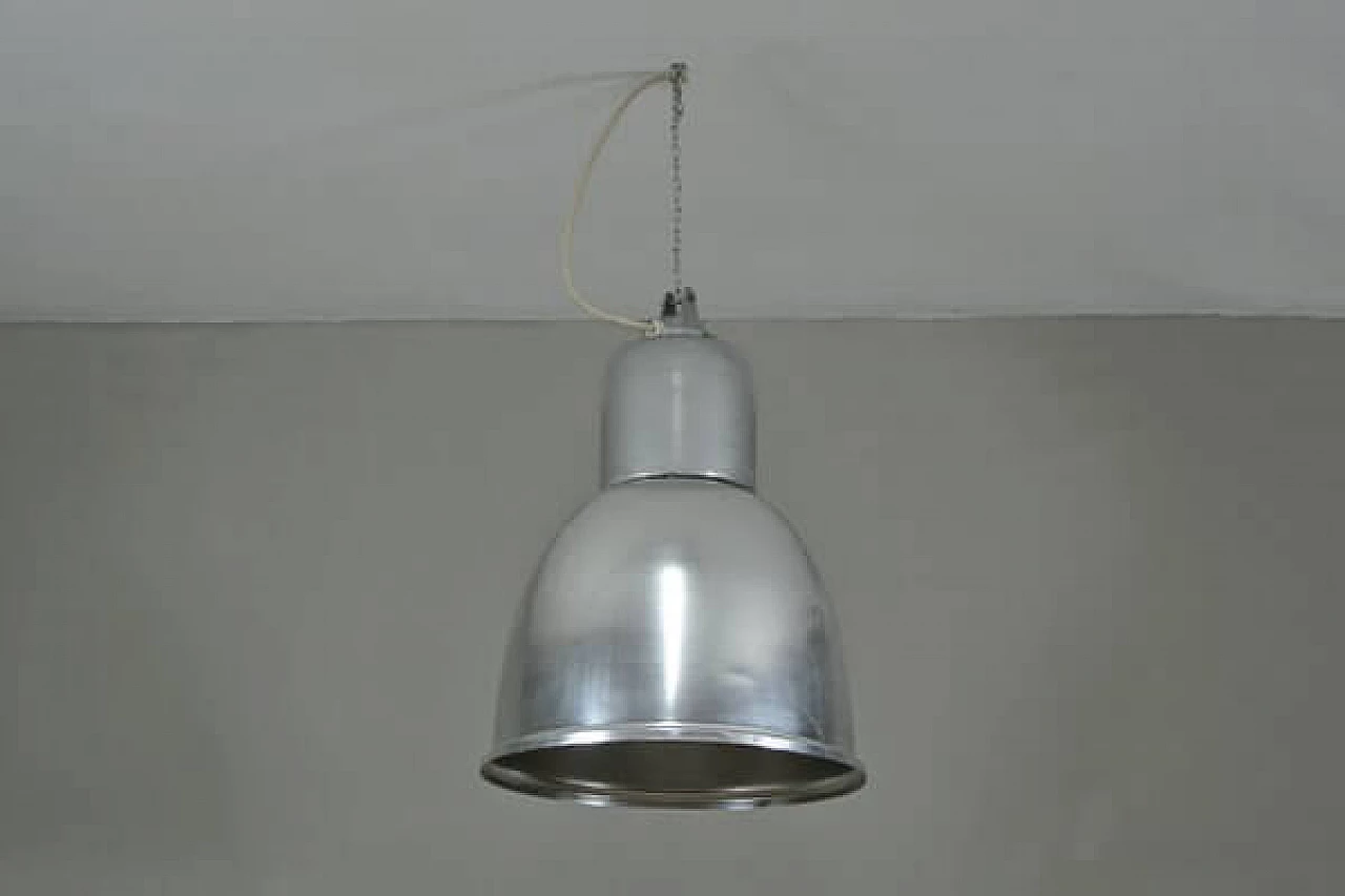 Lampada industriale in alluminio e metallo, anni '70 1