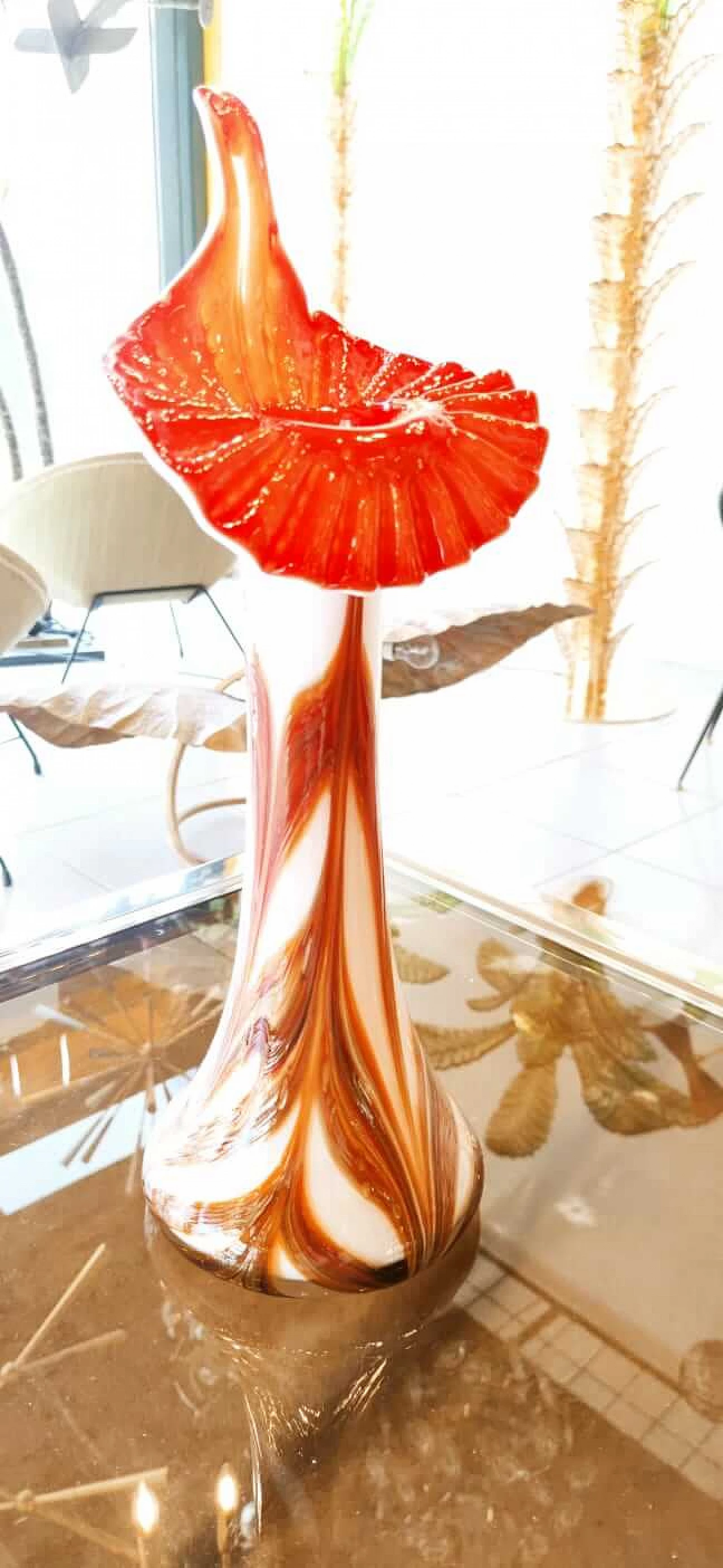 Vaso in vetro di Murano a forma di bulbo, anni '70 1