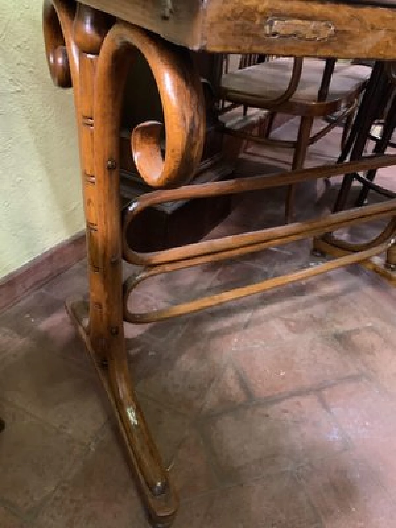 Table in wood with marble top by Michael Thonet, early 1900s 5