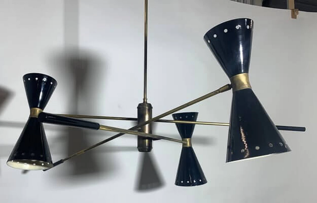 Chandelier in metal by Stilnovo, 1950s 9