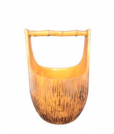 Basket in bamboo by Aldo Tura for Macabo, 1960s