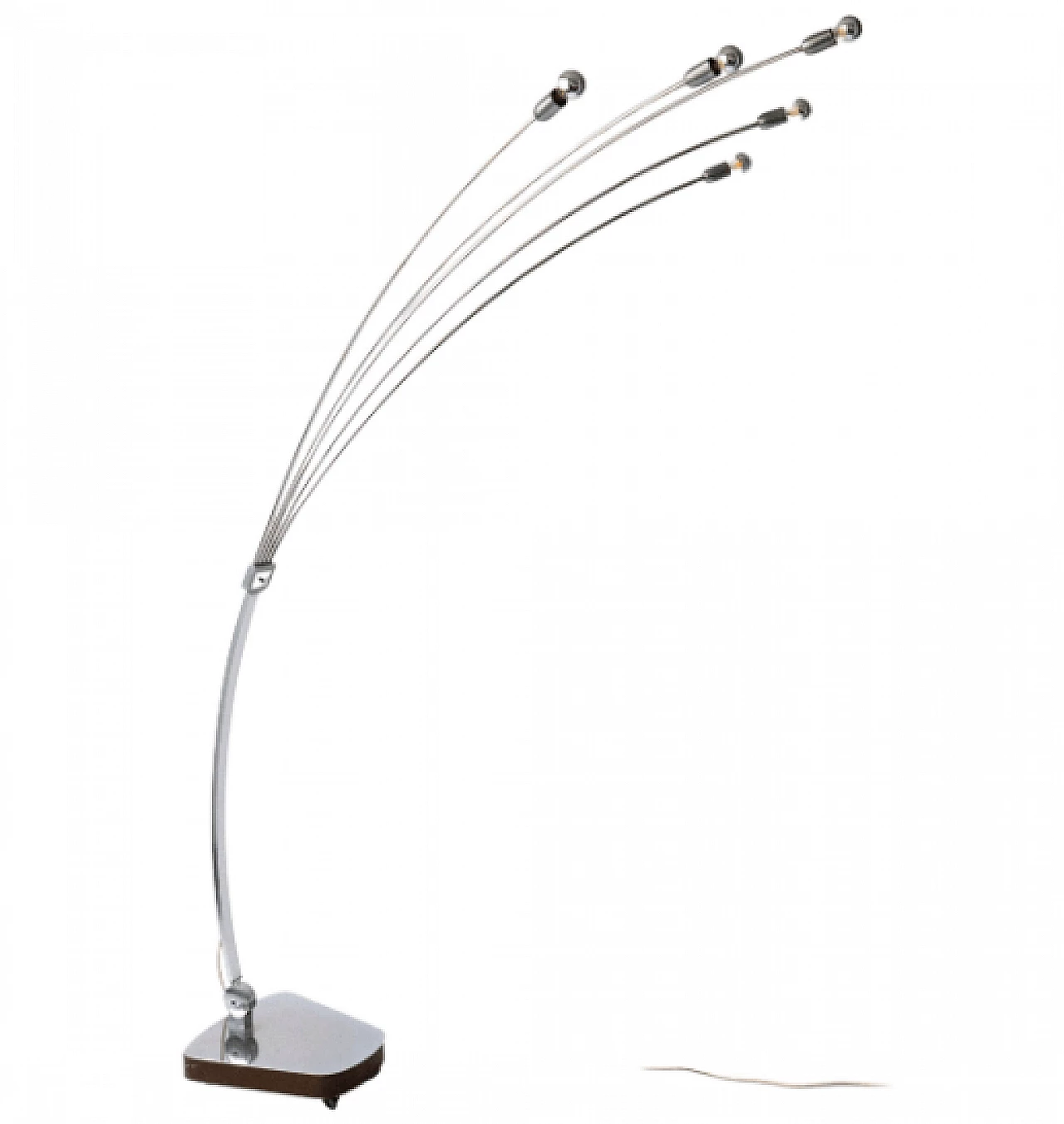 Floor lamp in chrome metal and stainless steel, 1980s 1