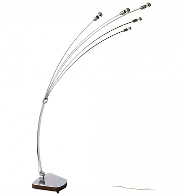 Floor lamp in chrome metal and stainless steel, 1980s