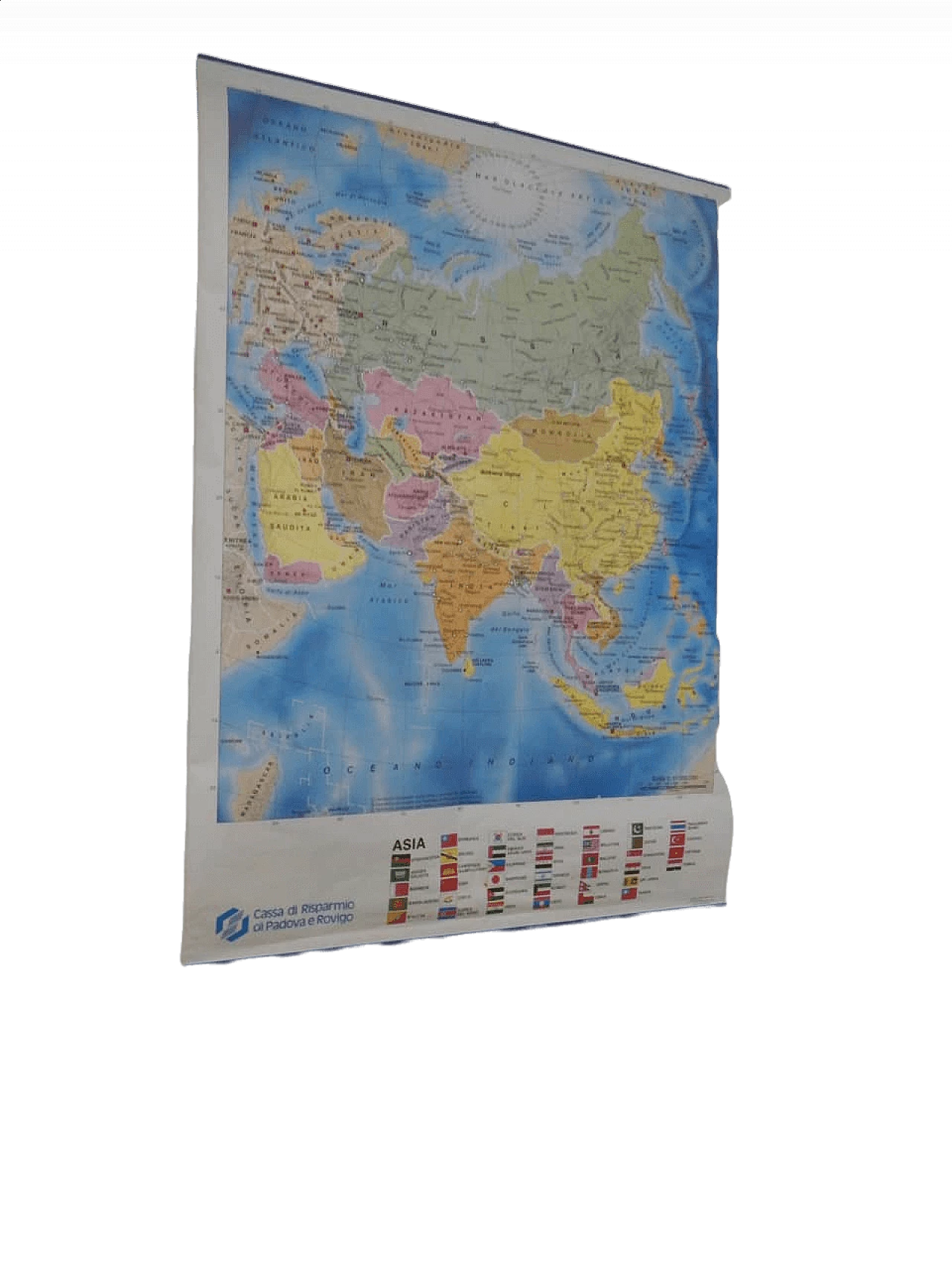 Asia map by Vallardi Industrie Grafiche, 1990s 11