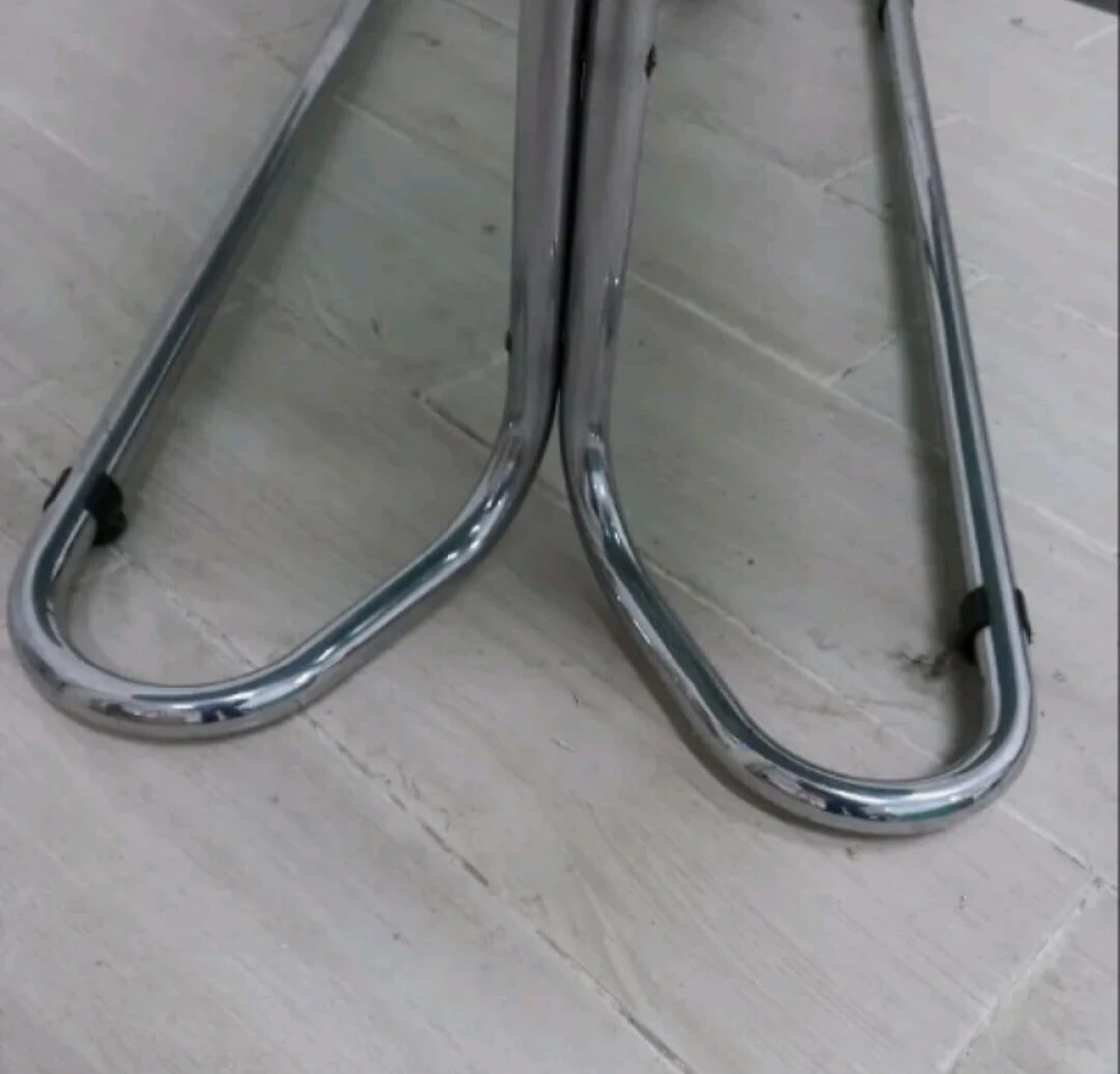 Coffee table in metal with smoked glass top, 1970s 2