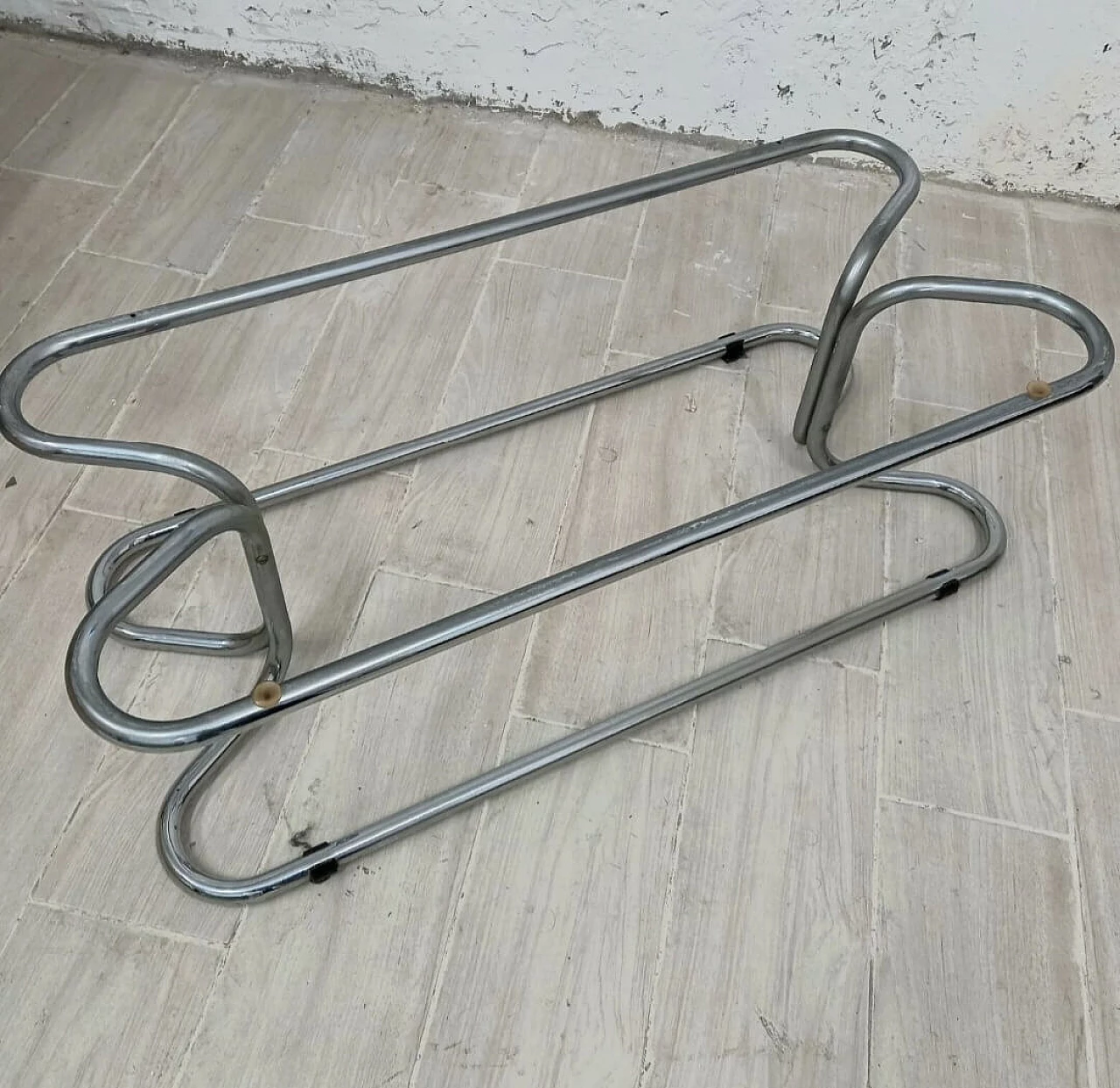 Coffee table in metal with smoked glass top, 1970s 3