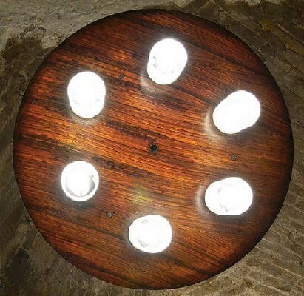 Ceiling lamp by Stilux Milano in rosewood and methacrylate, 1960s 2