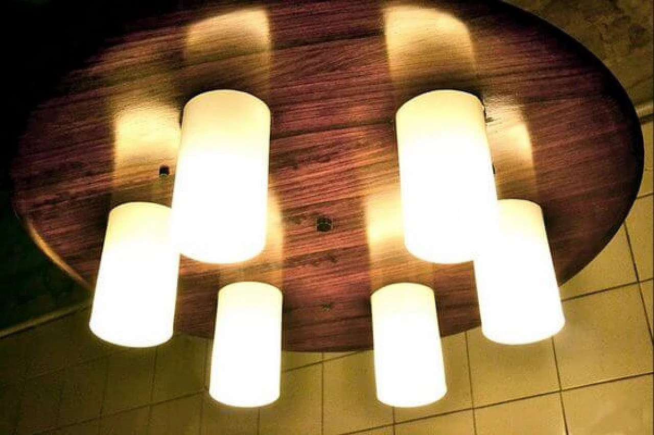 Ceiling lamp by Stilux Milano in rosewood and methacrylate, 1960s 7