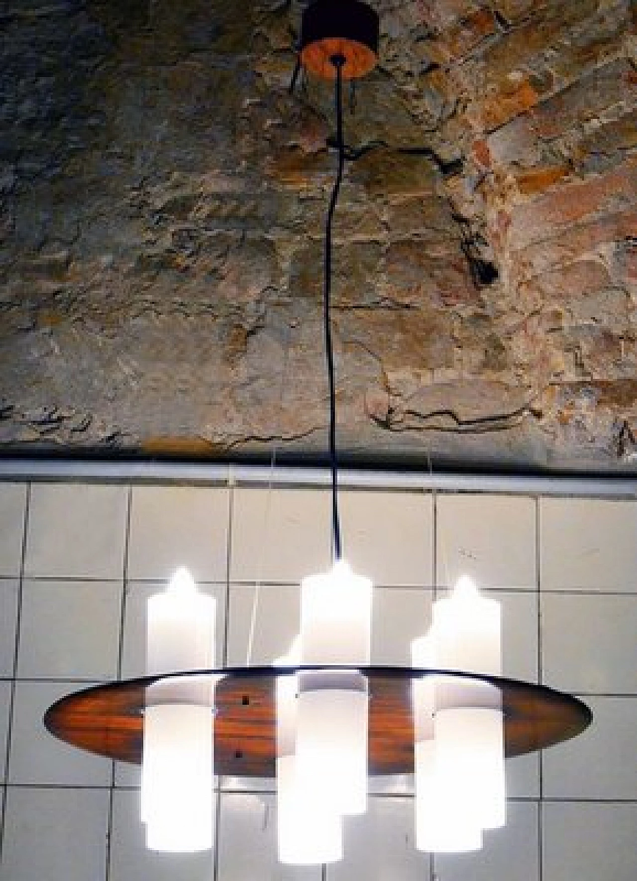Ceiling lamp by Stilux Milano in rosewood and methacrylate, 1960s 8