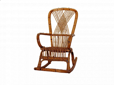 Armchair in bamboo and wicker, 1970s
