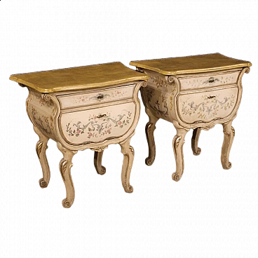 Pair of bedside tables in venetian Barocchetto Style, 1950s