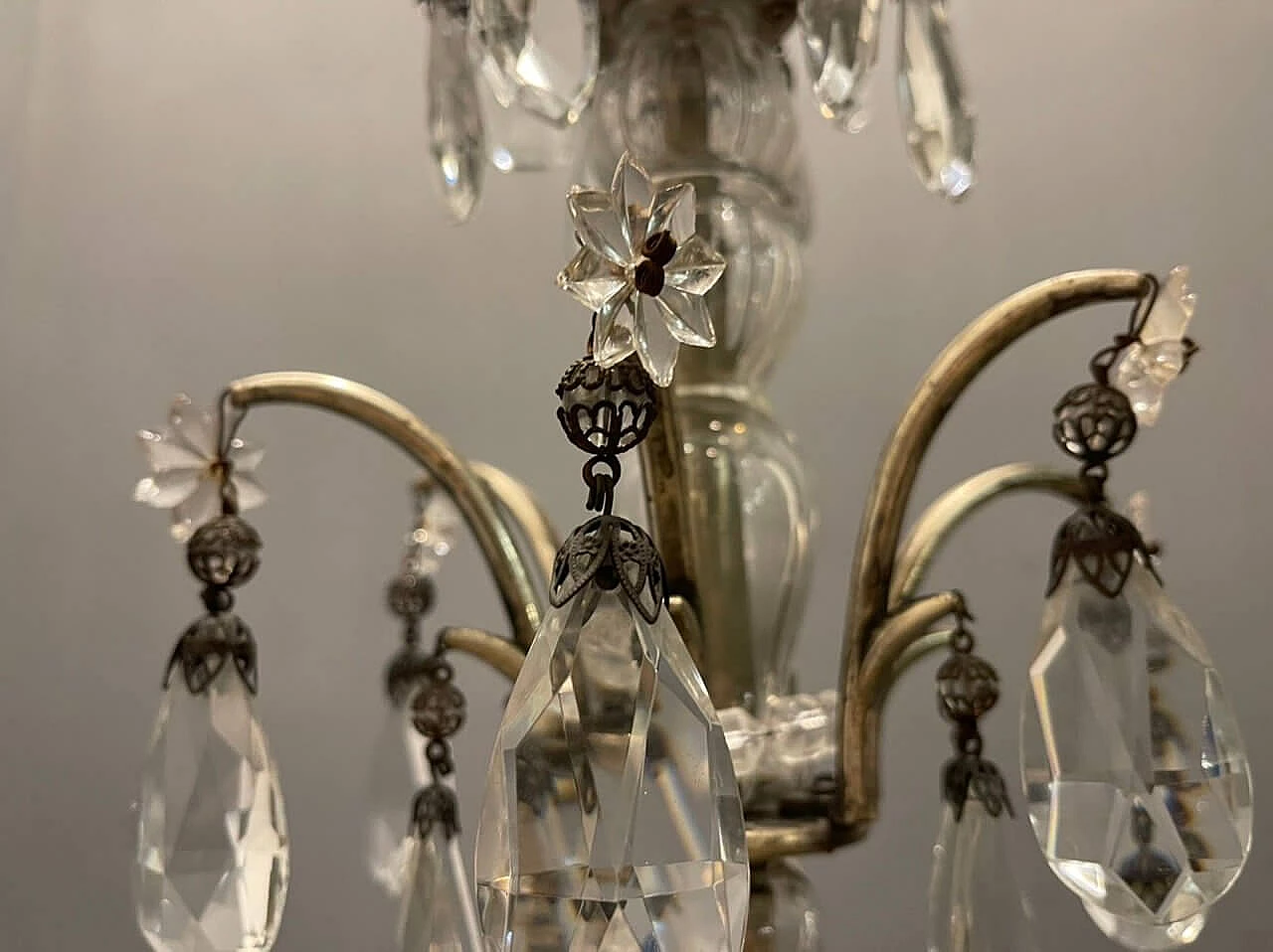 Italian chandelier in crystal and Murano glass, 1940s 5