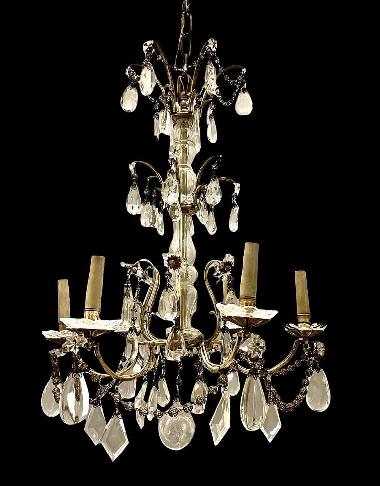 Italian chandelier in crystal and Murano glass, 1940s 6