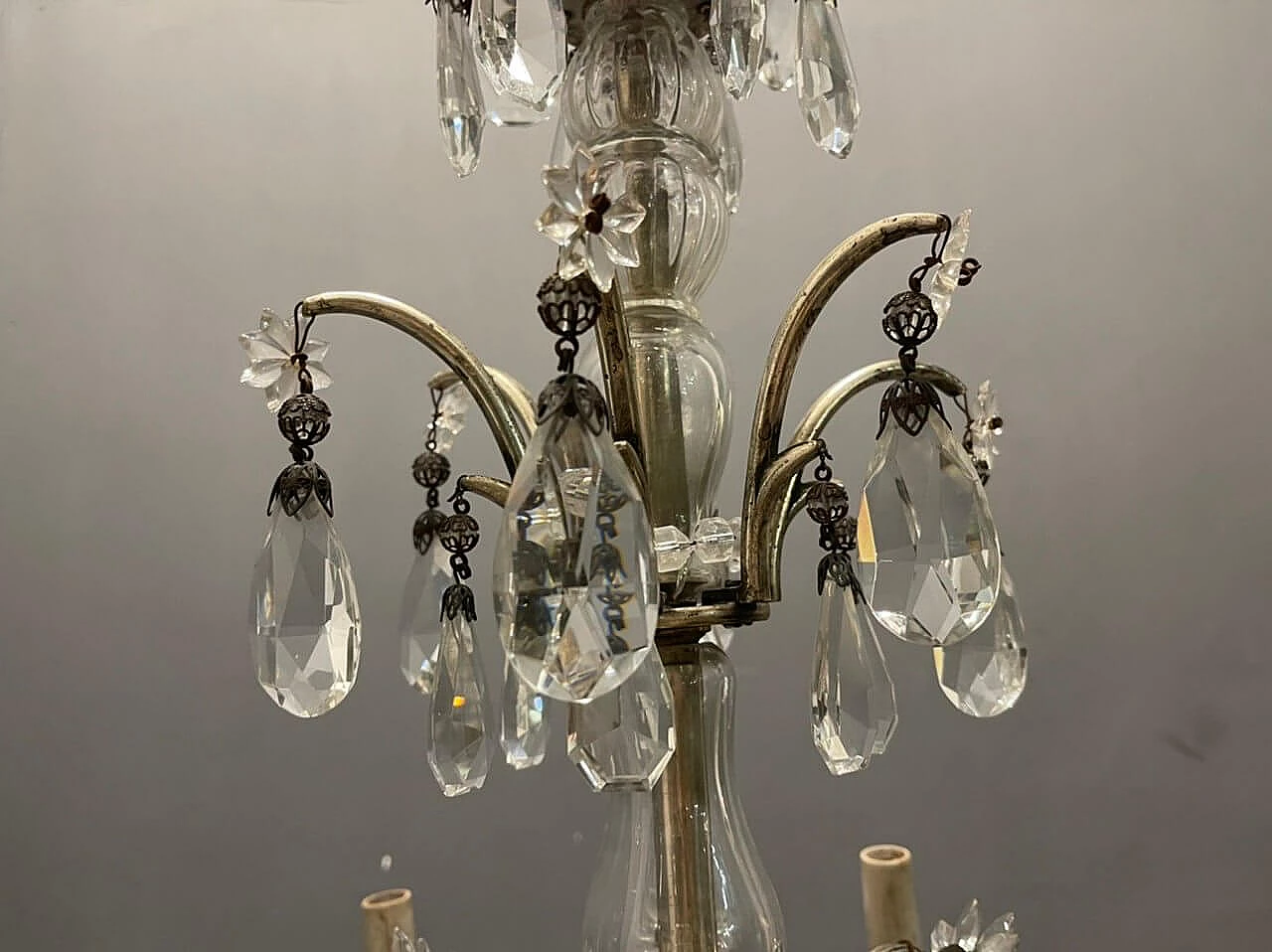 Italian chandelier in crystal and Murano glass, 1940s 10