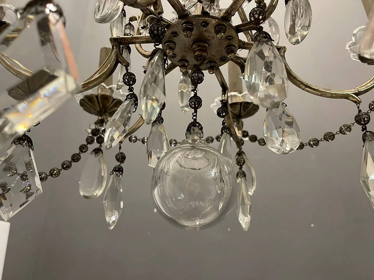 Italian chandelier in crystal and Murano glass, 1940s 11