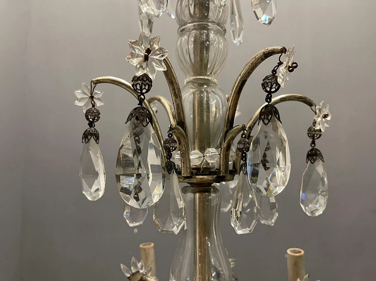 Italian chandelier in crystal and Murano glass, 1940s 16