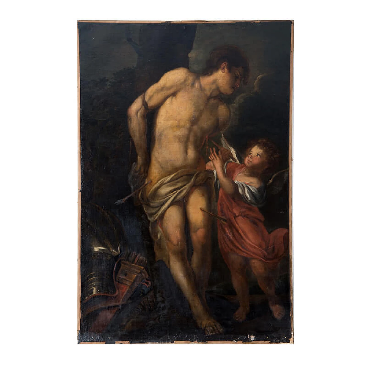 San Sebastiano curato dall'Angelo, dipinto olio su tela, '600 7