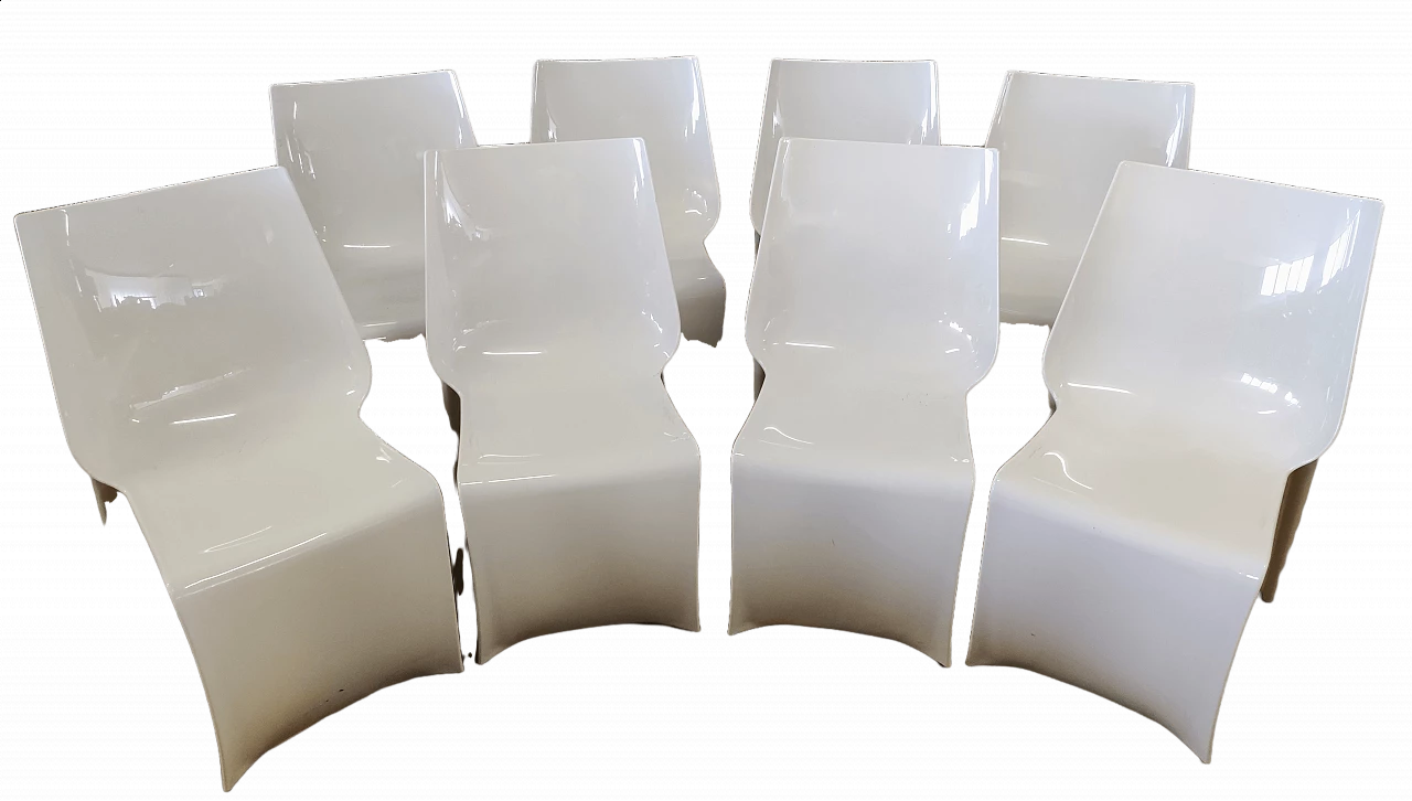 8 Sedie SMART in plastica bianca di Pedrali 10