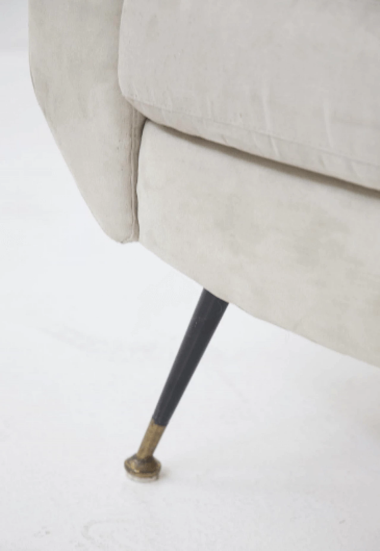 Sofa bed in gray velvet, 1950s 2