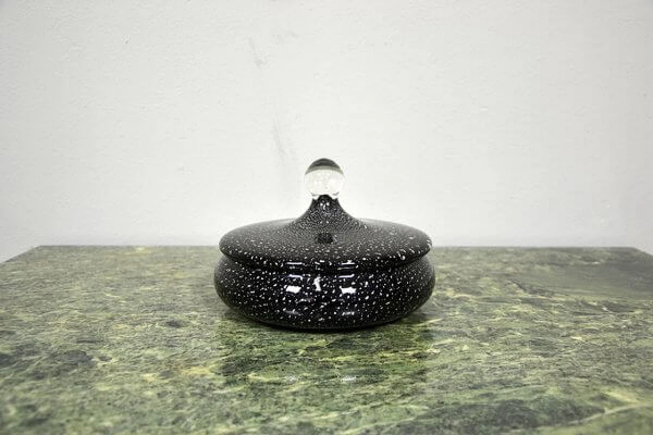 Centrotavola in vetro soffiato e foglia d'argento di Archimede Seguso, anni '80 1