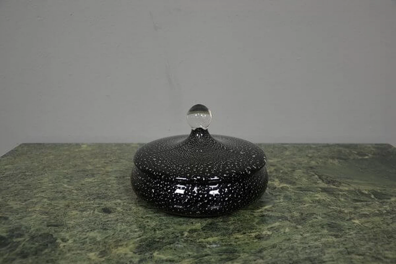 Centrotavola in vetro soffiato e foglia d'argento di Archimede Seguso, anni '80 3