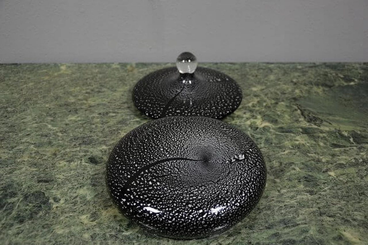 Centrotavola in vetro soffiato e foglia d'argento di Archimede Seguso, anni '80 4