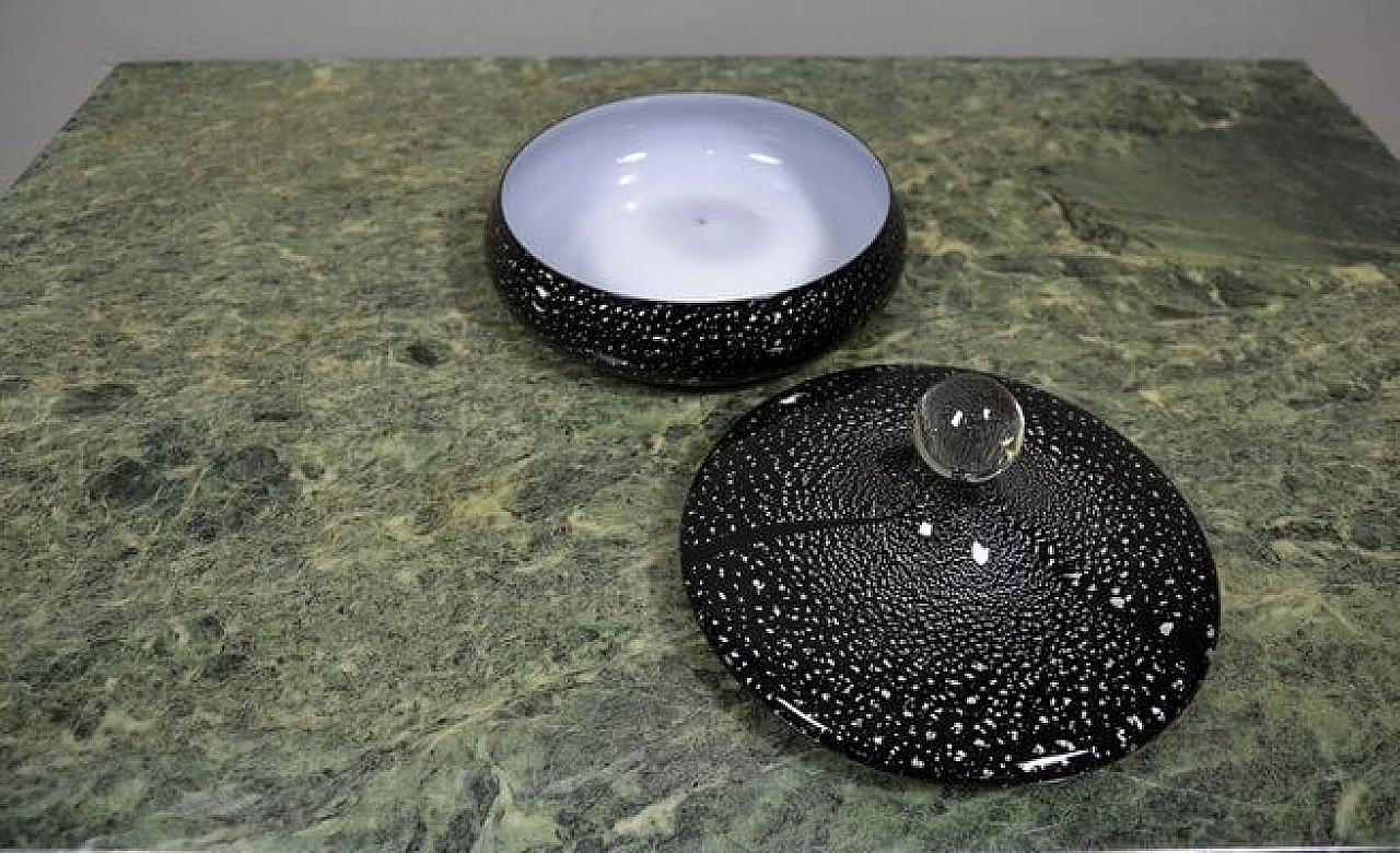 Centrotavola in vetro soffiato e foglia d'argento di Archimede Seguso, anni '80 5