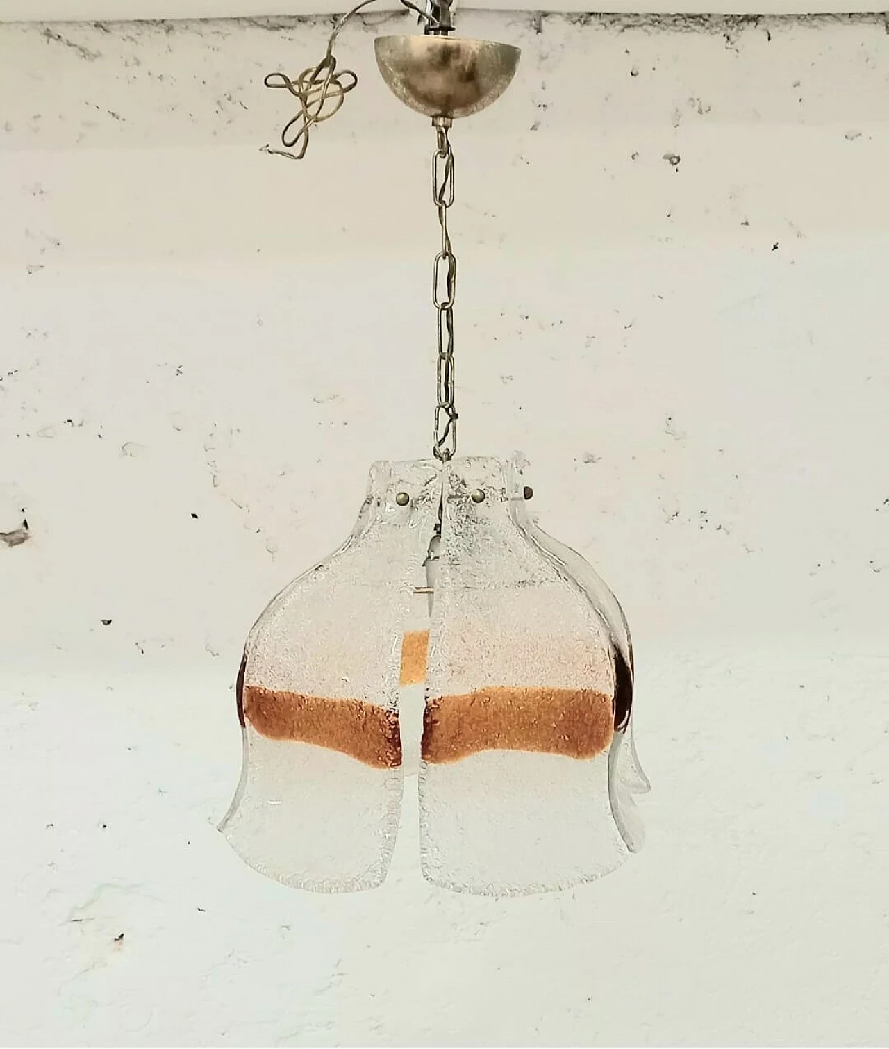 Lampadario in vetro Mazzega, anni '70 1
