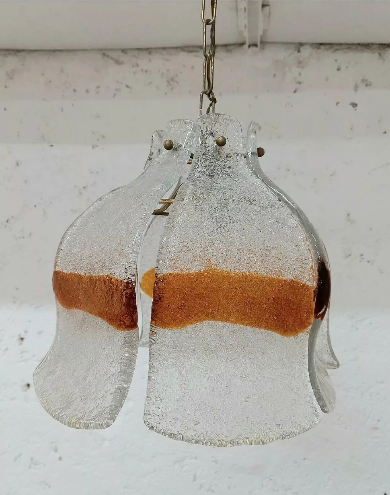 Lampadario in vetro Mazzega, anni '70 2