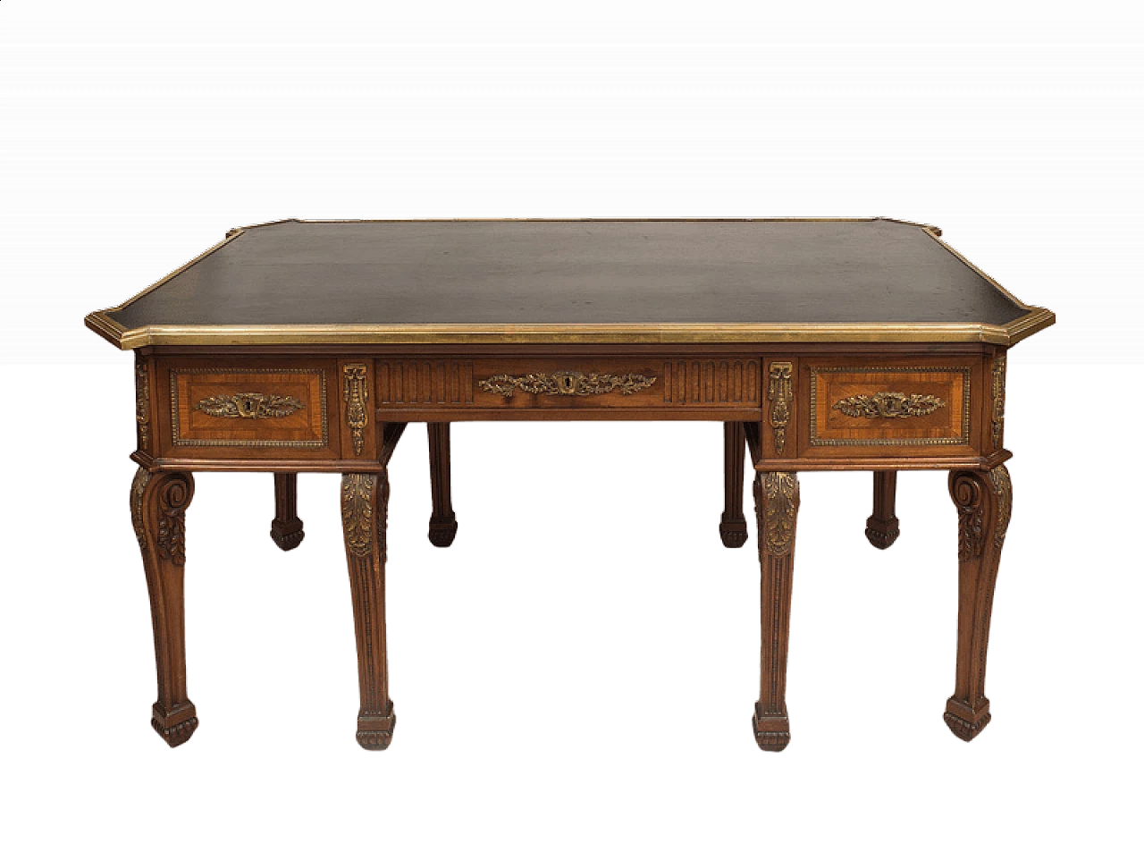 Napoleon III desk in fine wood with gilt bronze applications, 19th century 5