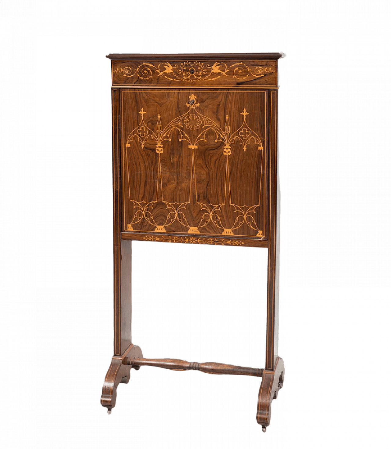 Charles X secrétaire in fine wood with maple inlay grafts, 19th century 5