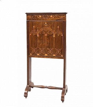 Charles X secrétaire in fine wood with maple inlay grafts, 19th century