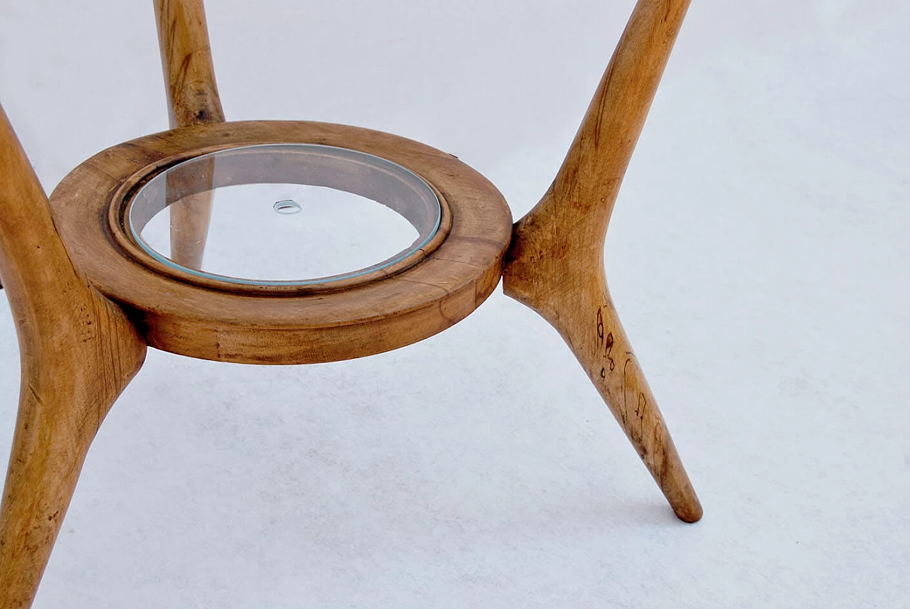 Coffee table with round glass, 1950s 3