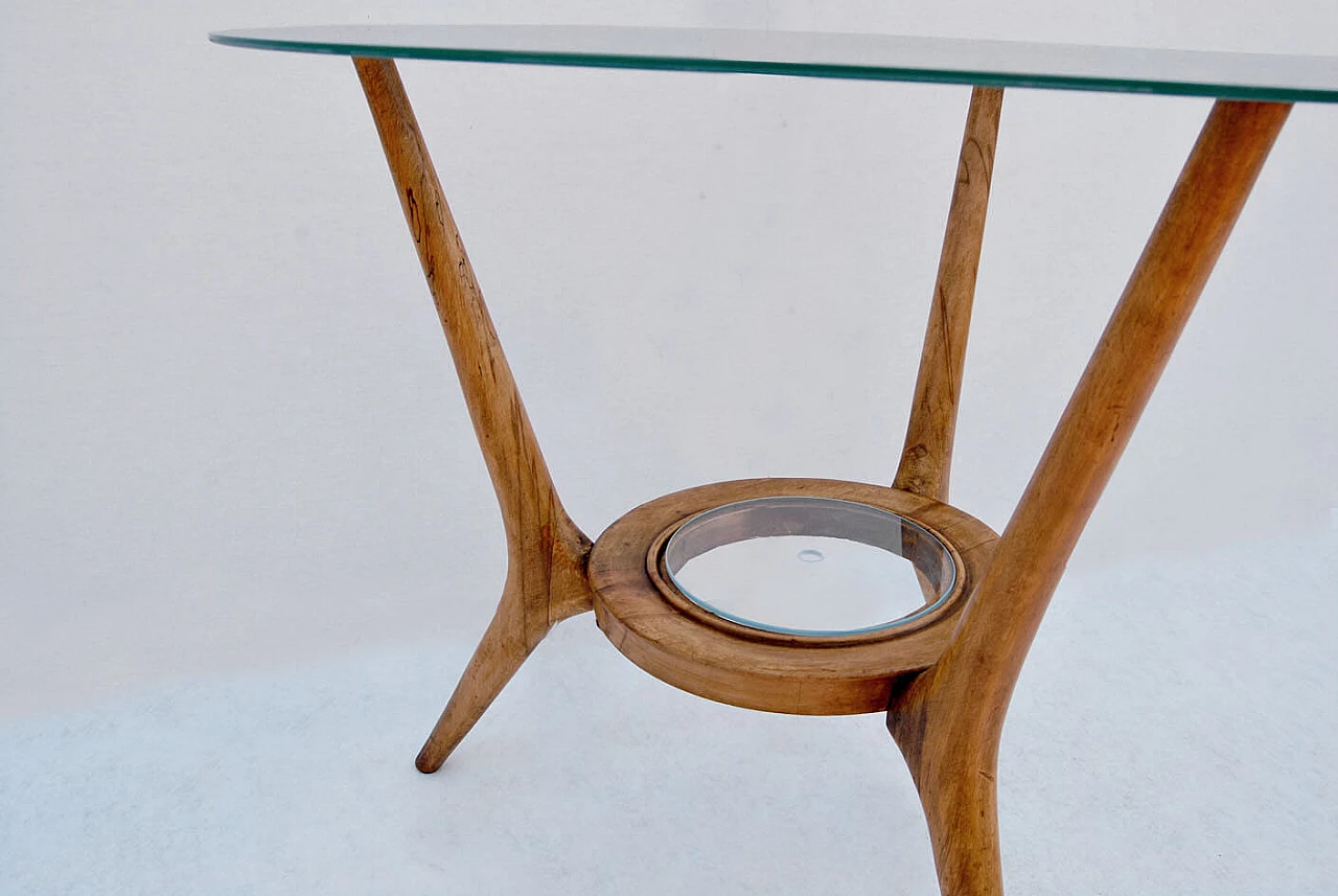 Coffee table with round glass, 1950s 4