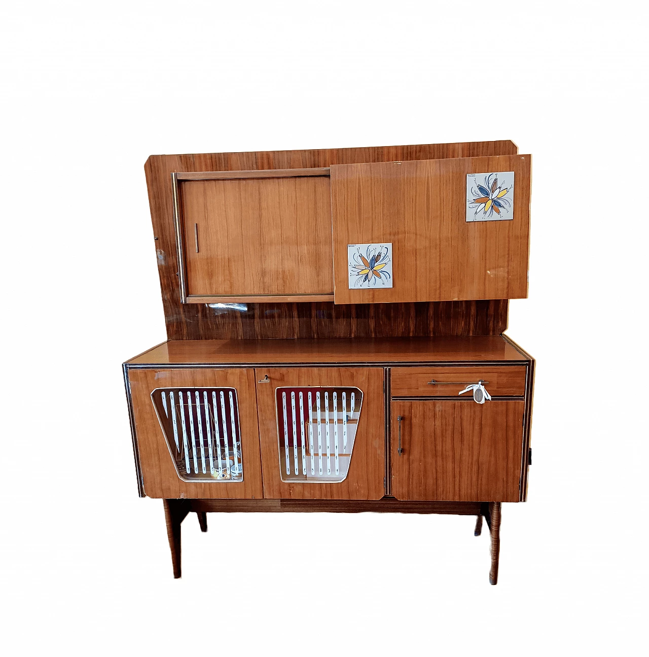 Sideboard in teak with sliding doors, 1950s 1