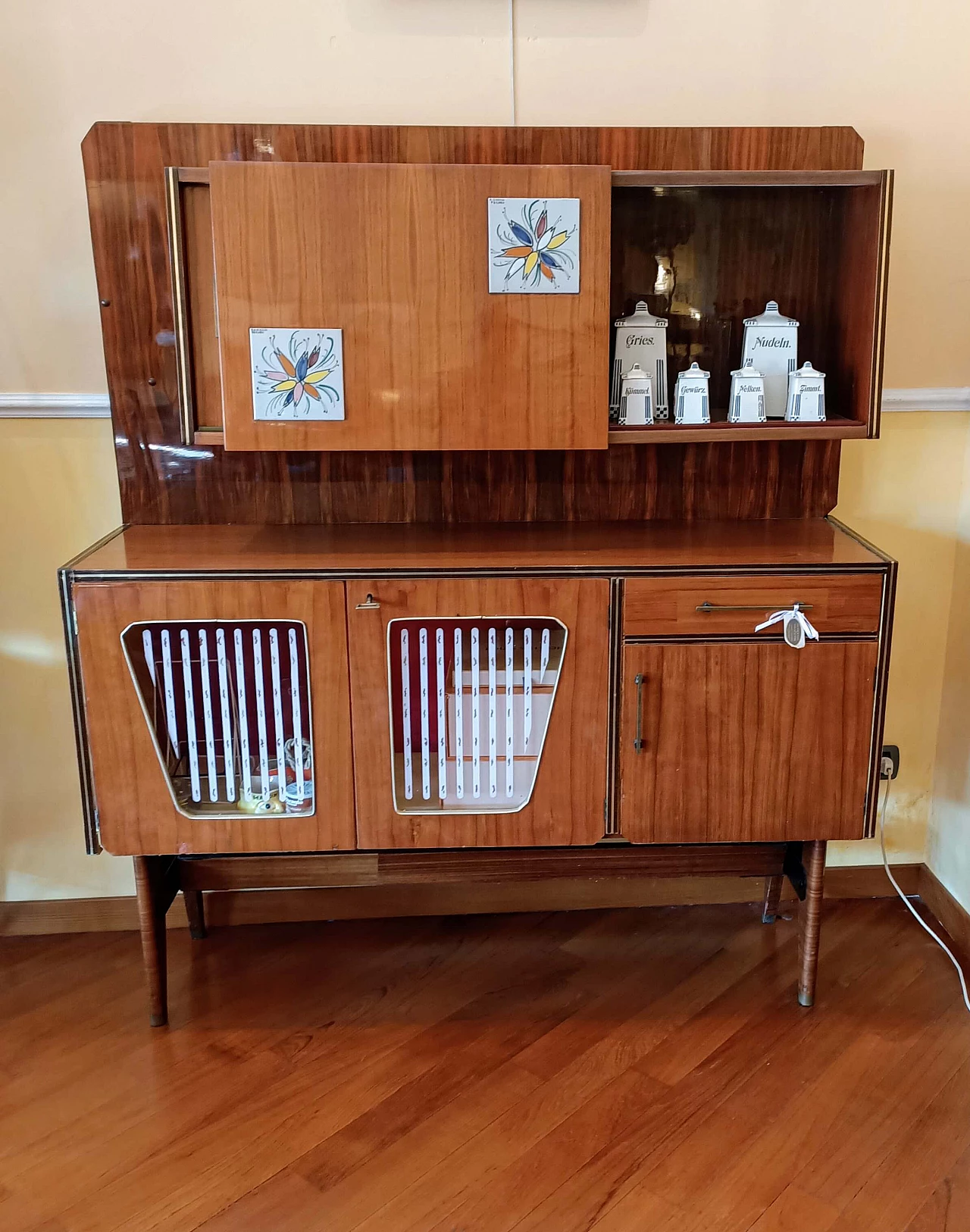 Sideboard in teak with sliding doors, 1950s 2